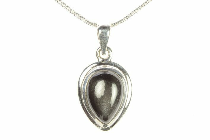 Silver Sheen Obsidian Pendant (Necklace) - Sterling Silver #278829